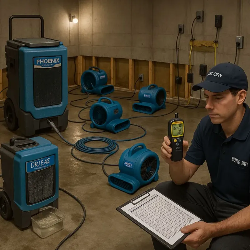 Structural Drying and Dehumidification process in Spotsylvania Courthouse, VA